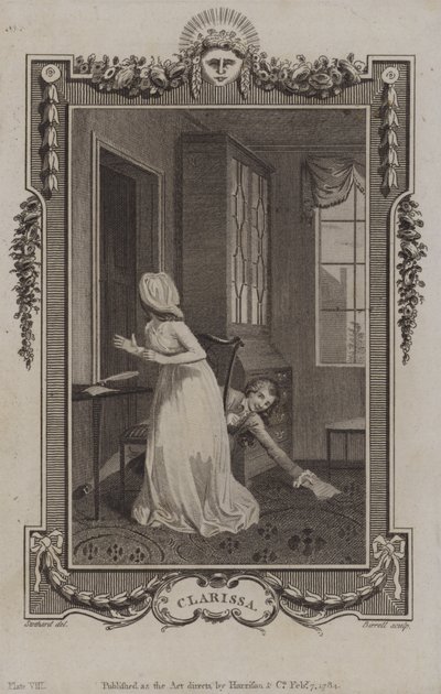 Cena de Clarissa, por Samuel Richardson de English School