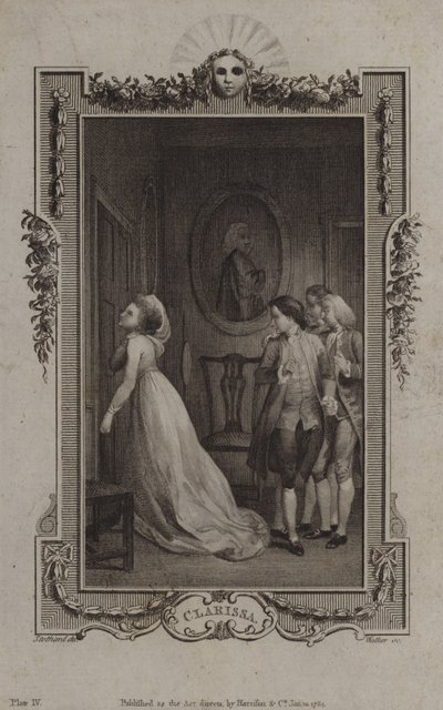 Cena de Clarissa, por Samuel Richardson de English School