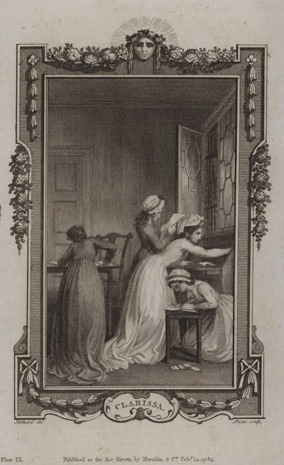Cena de Clarissa, por Samuel Richardson de English School