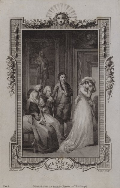 Cena de Clarissa, por Samuel Richardson de English School