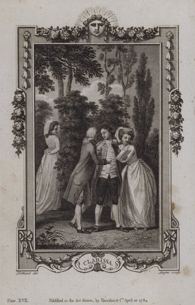Cena de Clarissa, por Samuel Richardson de English School