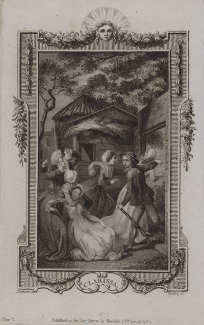 Cena de Clarissa, por Samuel Richardson de English School