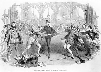 Cena de Spohrs Faust no Royal Italian Opera, 1852 de English School