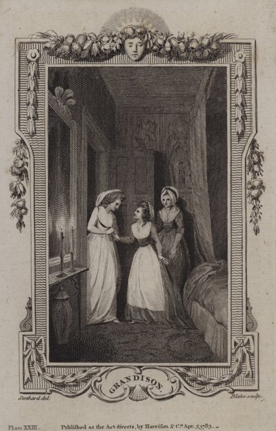 Cena da História de Sir Charles Grandison, de Samuel Richardson de English School