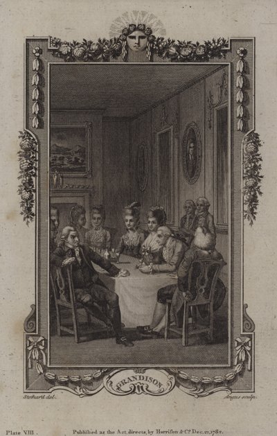 Cena da História de Sir Charles Grandison, de Samuel Richardson de English School