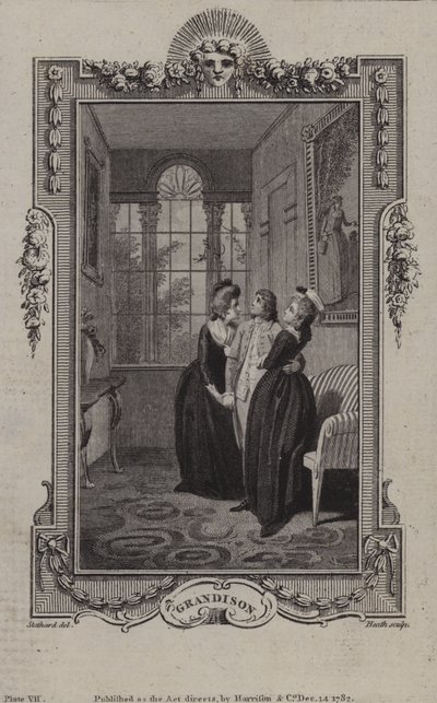 Cena da História de Sir Charles Grandison, de Samuel Richardson de English School
