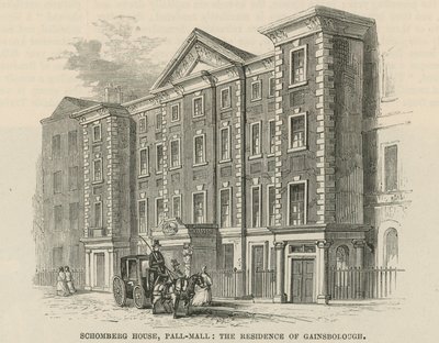 Schomberg House, Pall Mall, Londres, a residência de Thomas Gainsborough de English School