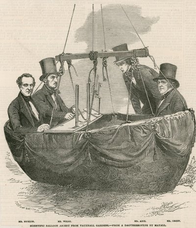 Subida de balão científica de Vauxhall Gardens, Londres de English School
