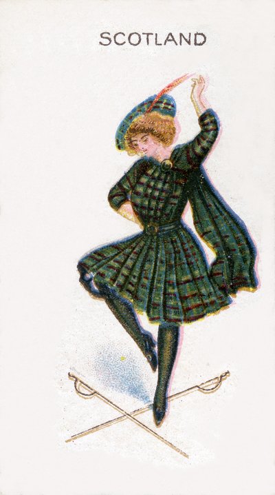 Escócia, cartão de cigarro, 1915 de English School