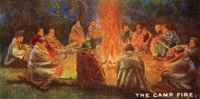 Escoteiros em volta do Camp Fire, 1929 de English School