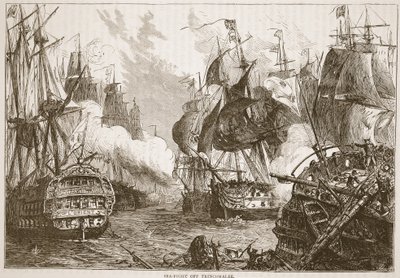 Mar-lute fora Trincomalee, ilustração da história ilustrada de Cassells da Índia por James Grant, bar. 1879 de English School