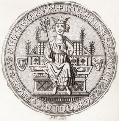 Selo de John Balliol, c.?1249 1314, também conhecido por Toom Tabard, Escocês para "casaco vazio", Rei dos Escoceses. De Iconographia Scotica ou Portraits of Illustrious Persons of Scotland, publicado em 1797. de English School
