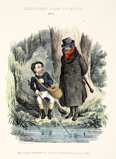Seleções do Seymour: No. 3, "Este é um lugar solitário, senhor, não tem medo de ser roubado.", pub c.1840 (gravura colorida à mão) de English School