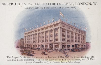 Selfridge and Company Limited, Oxford Street, Londres, Oeste de English School