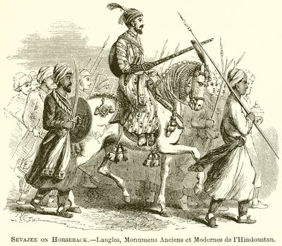 Sevajee a cavalo ---- Langles, Monumens antigos e modernos do Hindustão de English School