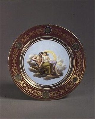 Prato Sevres mostrando Thetis e Júpiter, de Robert Adams, início do século XIX (porcelana) de English School