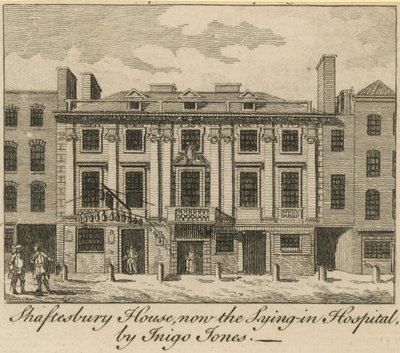 Shaftesbury House, agora o mentiroso no hospital, projetado por Inigo Jones de English School