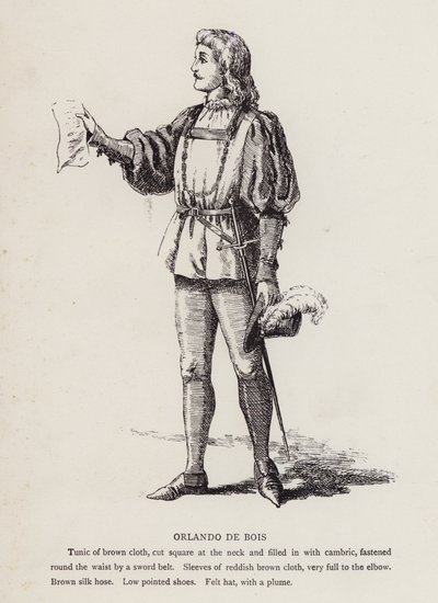 Shakespeare é como tu gostas: Orlando De Bois (litho) de English School