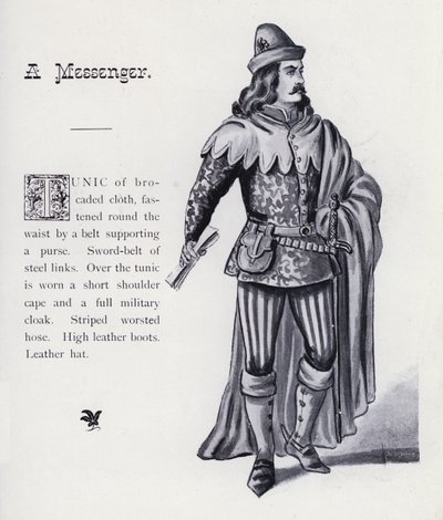 O Rei Ricardo III de Shakespeare: Um Mensageiro (litho) de English School
