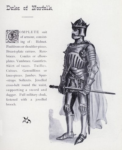 O Rei Ricardo III de Shakespeare: Duque de Norfolk (litho) de English School