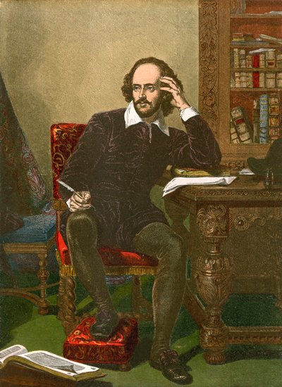 Shakspeare (gravura a cores) de English School