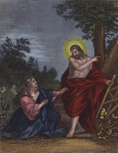 Ela, o jardineiro de Joseph que ele supõe, disse... (gravura colorida) de English School