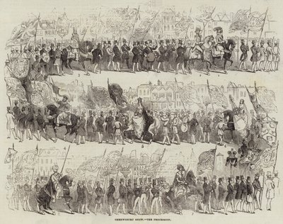 Shrewsbury Show, a procissão (gravura) de English School