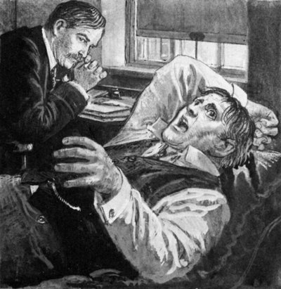 Sigmund Freud com um paciente em Viena (litho) de English School