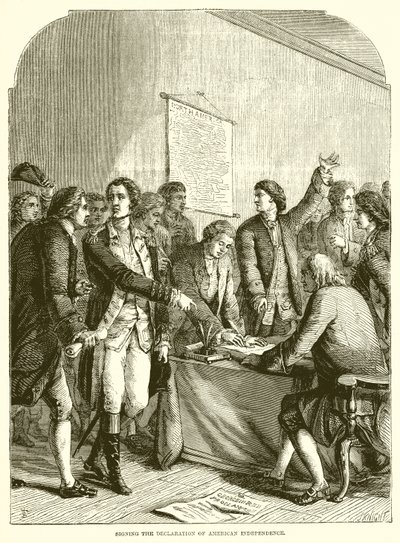 Assinatura da declaração de independência americana de English School