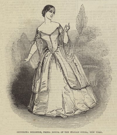 Signorina Borghese, primeira mulher da ópera italiana, em Nova York de English School
