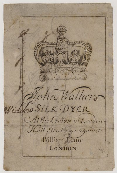 Seda Dyer, John Walker, cartão de comércio de English School