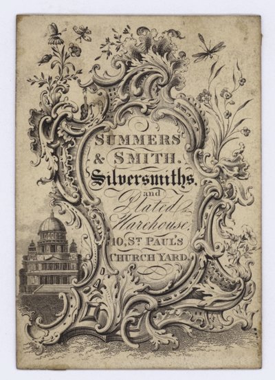 Ourivesaria, Summers & Smith, cartão comercial de English School