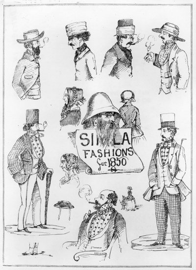 Simla Fashions para 1850 de English School