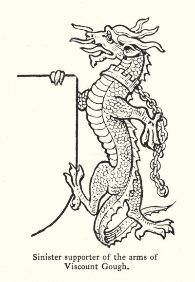 Sinistro defensor dos braços do Visconde Gough (gravura) de English School
