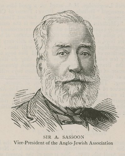 Sir A Sassoon, vice-presidente da Associação Anglo-Judaica de English School