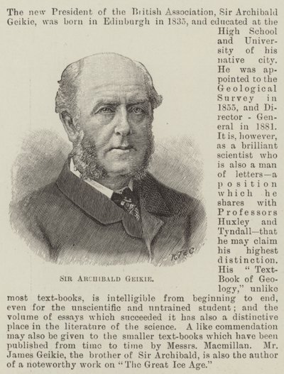 Sir Archibald Geikie (gravura) de English School