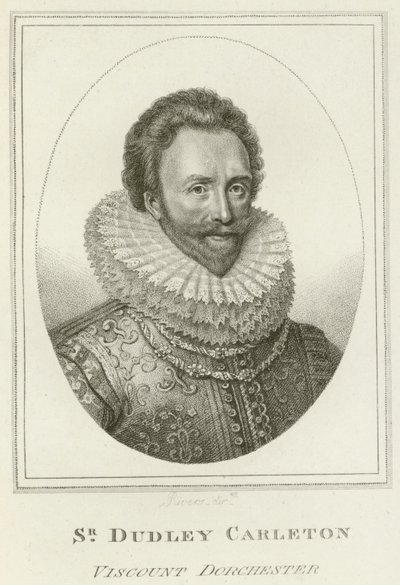 Sir Dudley Carleton, Visconde Dorchester (gravura) de English School