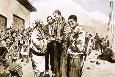Sir Edmund Hillary revisita o Nepal em 1963 de English School