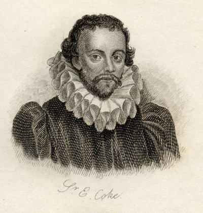 Sir Edward Coke, do &39;Crabb&39;s Historical Dictionary&39;, publicado em 1825 de English School