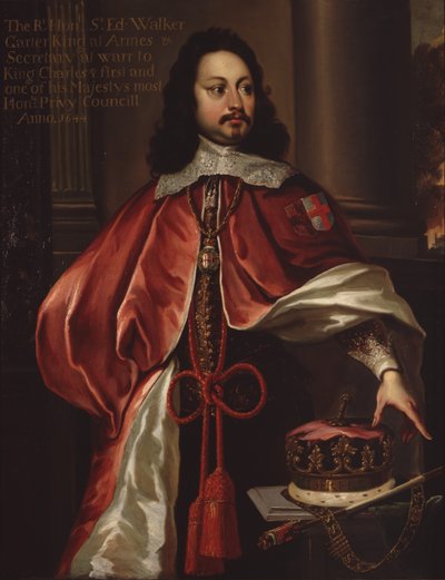 Sir Edward Walker (1611-1677), Rei de Armas da Jarreteira, finais do século XVII (óleo sobre tela) de English School