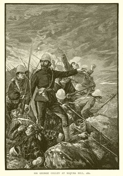 Sir George Colley em Majuba Hill, 1881 de English School