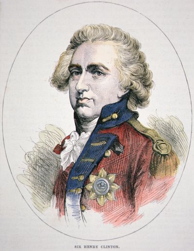 Sir Henry Clinton (cor litho) de English School