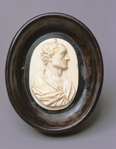 Sir Isaac Newton (marfim e madeira manchada) de English School