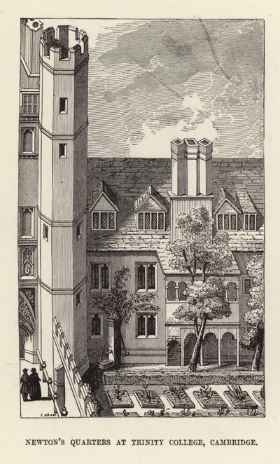 Quartos de Sir Isaac Newtons no Trinity College, em Cambridge de English School