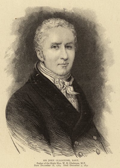 Sir John Gladstone, Bart (gravura) de English School