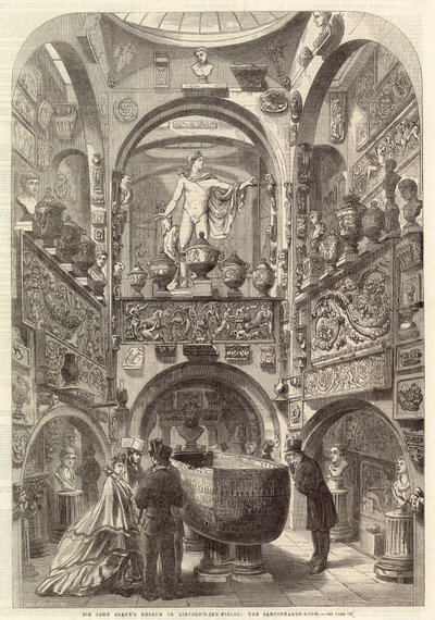 Museu Sir John Soanes em Lincolns-Inn-Fields: a sala do sarcófago de English School