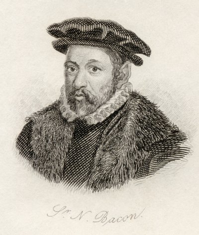 Sir Nicholas Bacon, do &39;Crabb&39;s Historical Dictionary&39;, publicado em 1825 de English School