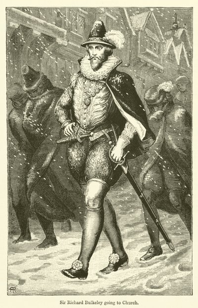Sir Richard Bulkeley vai à Igreja (gravura) de English School