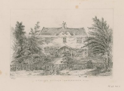 Casa de campo de Sir Richard Steele, Haverstock Hill (gravura) de English School