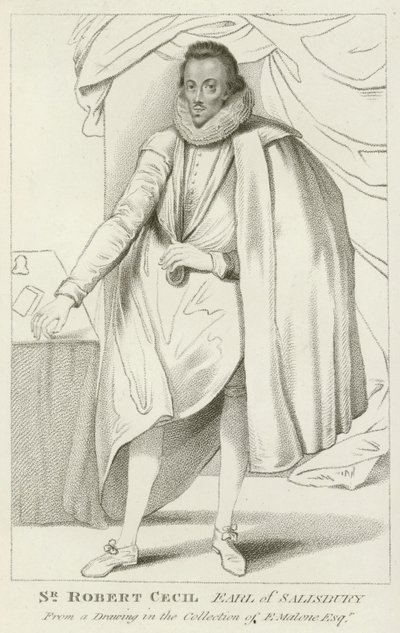 Sir Robert Cecil, Conde de Salisbury (gravura) de English School
